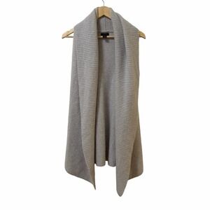 Only Mine Cashmere Sleeveless Open Cardigan Vest Size S Gray Cozy Soft Luxury